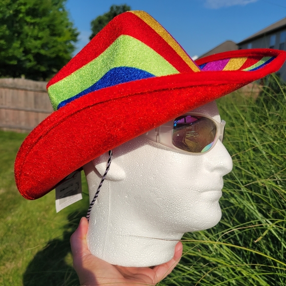 Rainbow Cowboy Hat ~ LGBTQ ~ Rainbow ~ Unisex ~ Festival ~ Parade~ Pride! - Picture 2 of 16